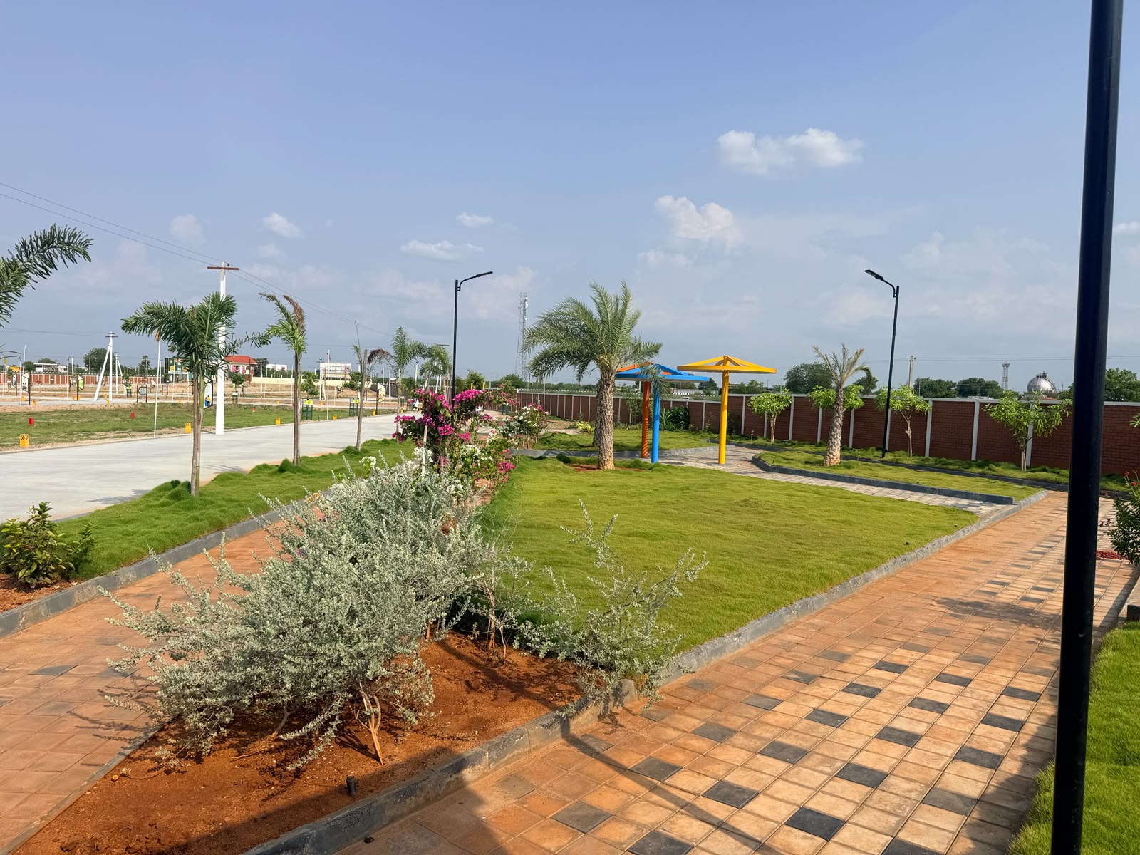 Landscaped Garden with Shade Pavilions